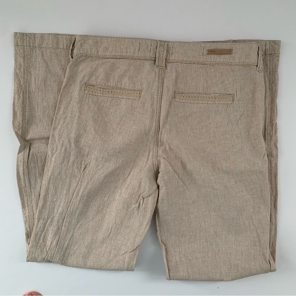 Anthropologie Pilcro & The Letterpress Beige Boho Linen Low Rise Wide Leg Pants - Picture 3 of 3